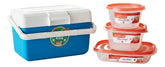 Combo Escolar Lunchera Garden Life Azul 3 Tapers Rubbermaid Azul Liso