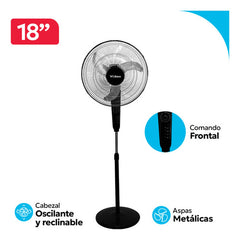 Ventilador Pie Liliana Vpc18mr 18 Aspas Metálicas Timer 75w Negro 3