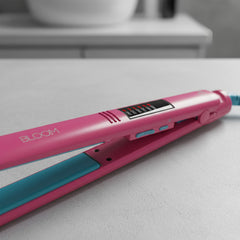 Planchita De Pelo Gama Elegance Bloom Ion Plus Led Color Rosa