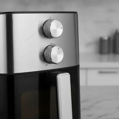 Freidora De Aire Atma Fr256maip Con Visor 6l Inox 1750w Negro