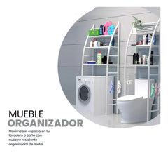 Estanteria Organizador Baño Sobre Inodoro 3 Niveles Blanco Blanco