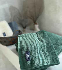 Juego Toalla Toallón Liso Cannon 520 Gramos Algodón Color Verde Oscuro Lisa