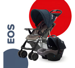 Cochecito Con Huevito - Travel System Eos 1337 - Bebesit Color Gris Oscuro Chasis Negro