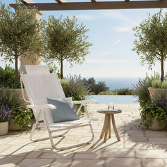 Reposera De 6 Posiciones Bel Sunny Aluminio Pvc Blanco