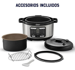 Multiolla Rápida Oster Osckstpcecov57 Ovalada Con 15 Funciones 5.7l Color Acero Inox