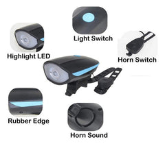 Luz Led Frontal Para Bicicleta Recargable De 250 Lumens Color Celeste