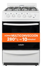 Cocina Eskabe E2 G Blanca 52cm Multigas Vitrolimpiante Color Blanco