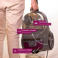 Aspiradora Ciclonica Atma 2000w X-treme Power As9021n Gris