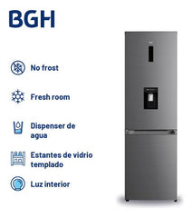 Heladera Inverter No Frost Bgh 312l Brc330i2a Color Dark Inox