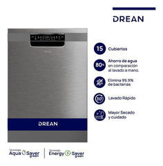 Lavavajilla Drean Lvdr1506ci De 15 Cubiertos Acero Inox Cs