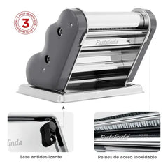 Máquina de Pasta Pastalinda Clásica 200 Gris Acero Inoxidable