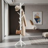 Perchero De Pie De Madera Con Base De 3 Soportes Blanco