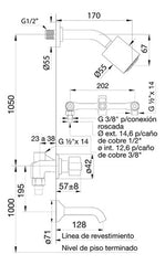 Griferia Ducha Fv 0103/b1p Arizona Con Plateado Brillante