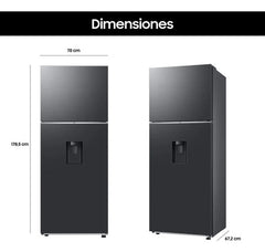 Heladera Samsung Rt42 Inverter 407 L Black Dispenser Black Doi