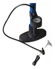 Inflador De Pie Tm Foot-pump Con Medidor Para Bicicletas Azul