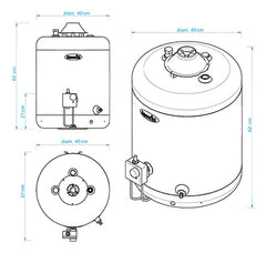 Termotanque Escorial 45 Lts Multigas Carga Superior Color Blanco