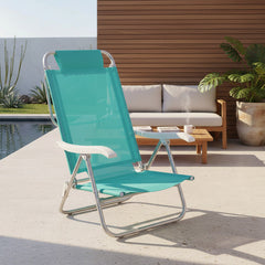Reposera De 6 Posiciones Bel Sunny Aluminio Pvc Verde Agua Verde