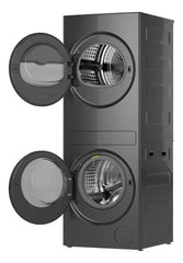 Torre De Lavado Secado Whirlpool Wnt14as Inverter 14kg/12kg Gris Oscuro