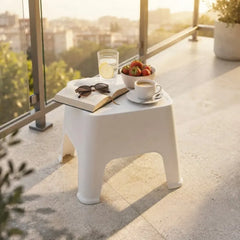 Banqueta Plastica Mesa Reforzada Sunset Gardenlife Blanco