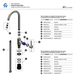 Griferia Cocina Fv Inox One 411.04/i1 Monocomando Pico Movil