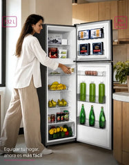 Heladera con freezer Top Mount Tcl P333tmn 333l Inverter Inox