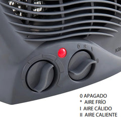 Caloventor Con Termostato Kanji Home Ch103 De 2000w Color Gris Oscuro