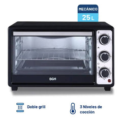 Horno Eléctrico Bgh Bhe55m25i 55 Litros Duo Negro