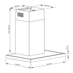 Campana Extractora De Aire Pureline Liliana Kc997 De 60 Cm Inox
