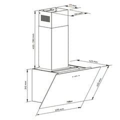 Campana Extractora De Aire Liliana Kc998 Blacksense De 60cm