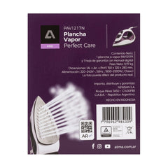 Plancha A Vapor Atma Pav1217n Suela Cerámica 2200w