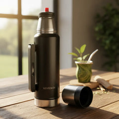 Termo Promo Matero Pico Cebador Vivendi 1.2l Acero Inox Negro