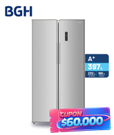 Heladera Inverter No Frost Bgh 397l Brs400i1a Inox