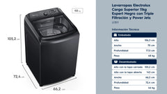 Lavarropas Electrolux Carga Superior 11kg Negro Leb11 Negro