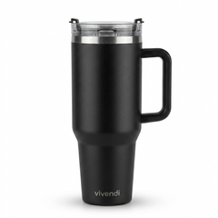 Vaso Térmico Acero Inox Vivendi De 1200 Ml C/sorbete Negro Lisa