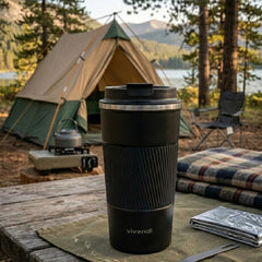Vaso Termico Acero Inox C/tapa Frio Calor Vivendi Negro Lisa