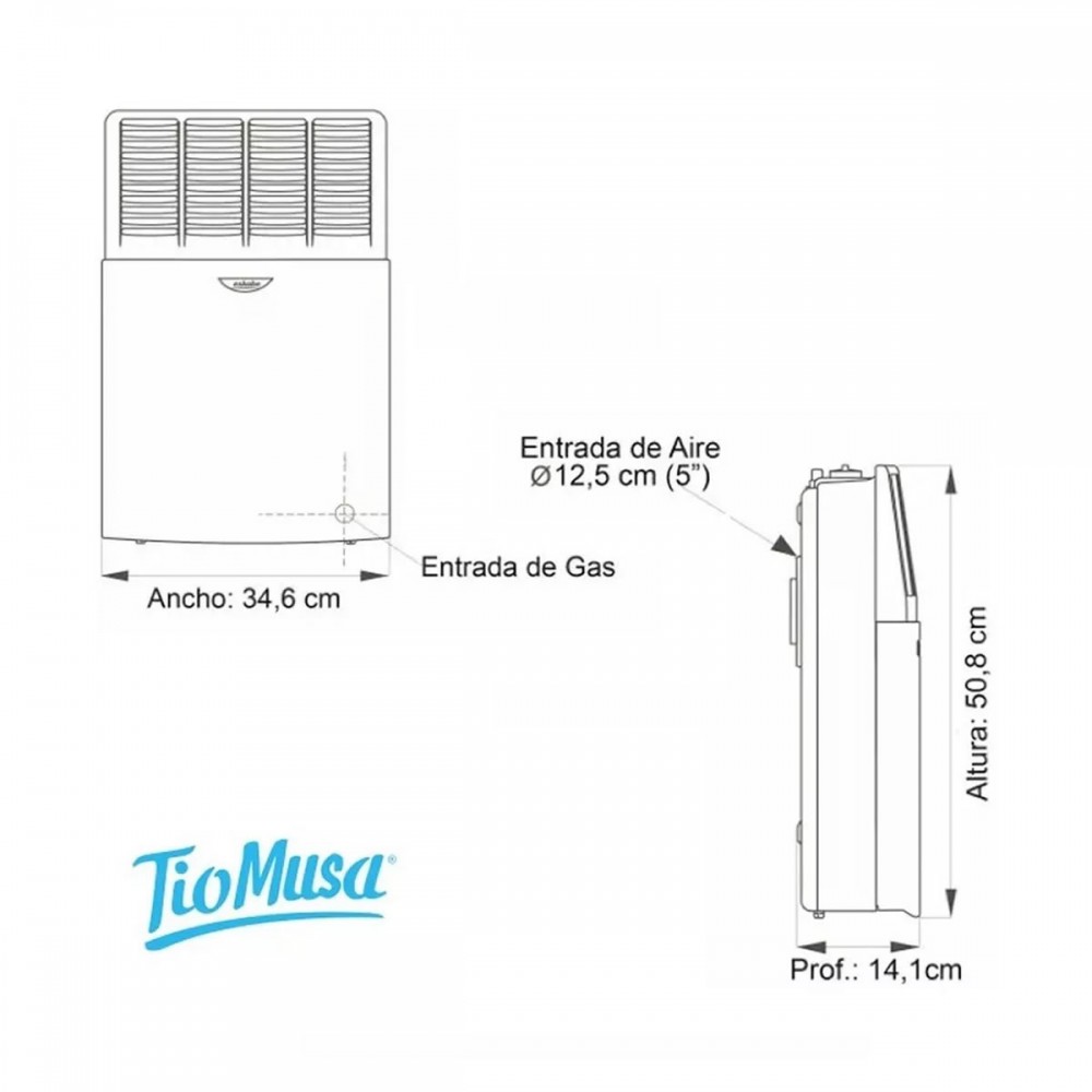 Calefactor Tiro Balanceado Eskabe S21 2000kcal Tio Musa