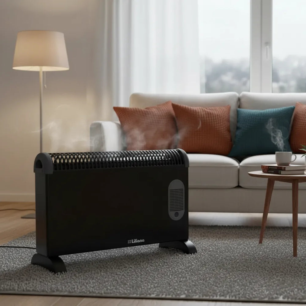 Calefactor Electrico Convector Liliana Duowarm Fan Cfm19 Negro