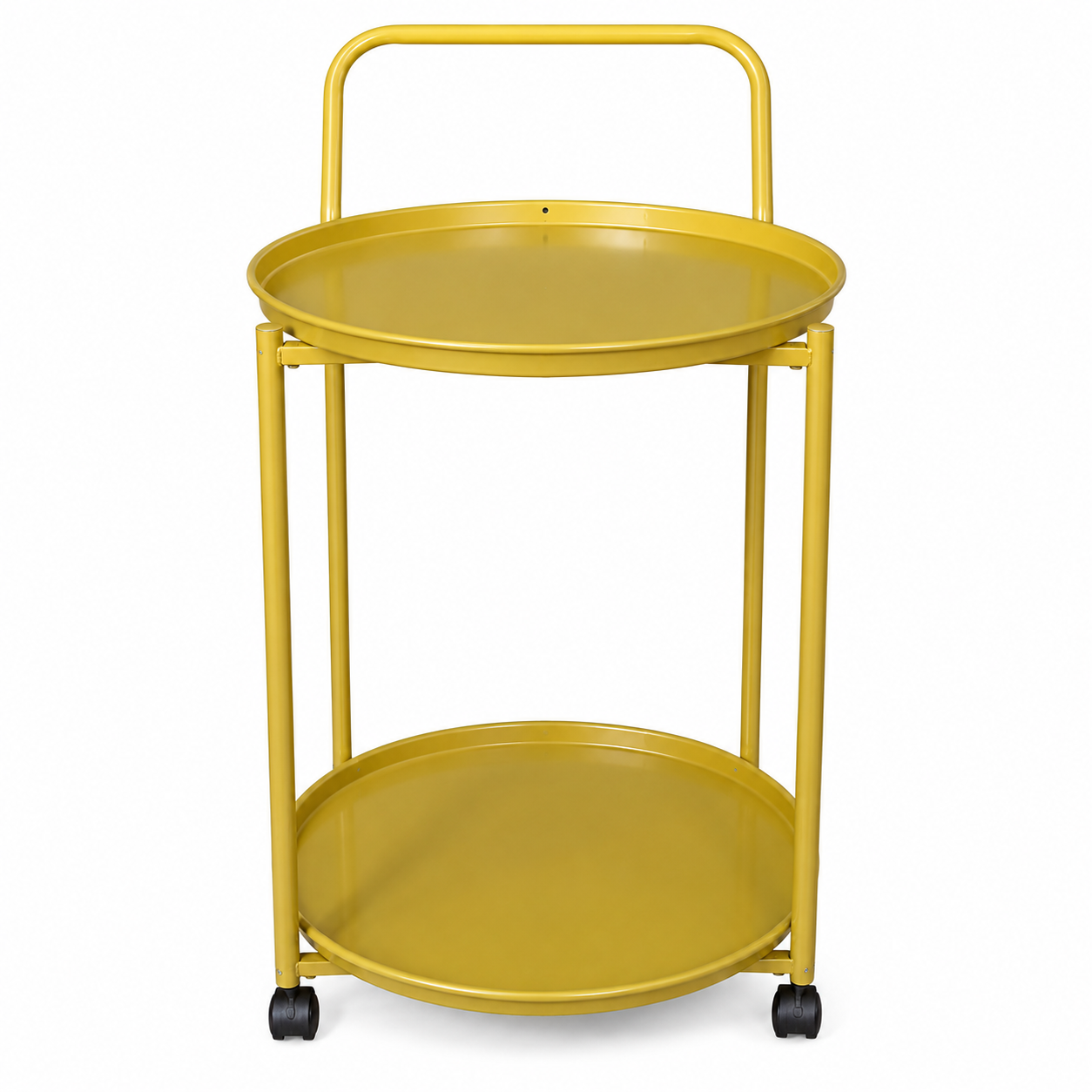 Mesa Carro Bar De Metal De 2 Niveles 4 Ruedas Tm Dorado Dorado Oscuro