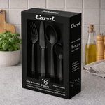 Juego De Cubiertos Carol Premium 16 Piezas Acero Inox Negro