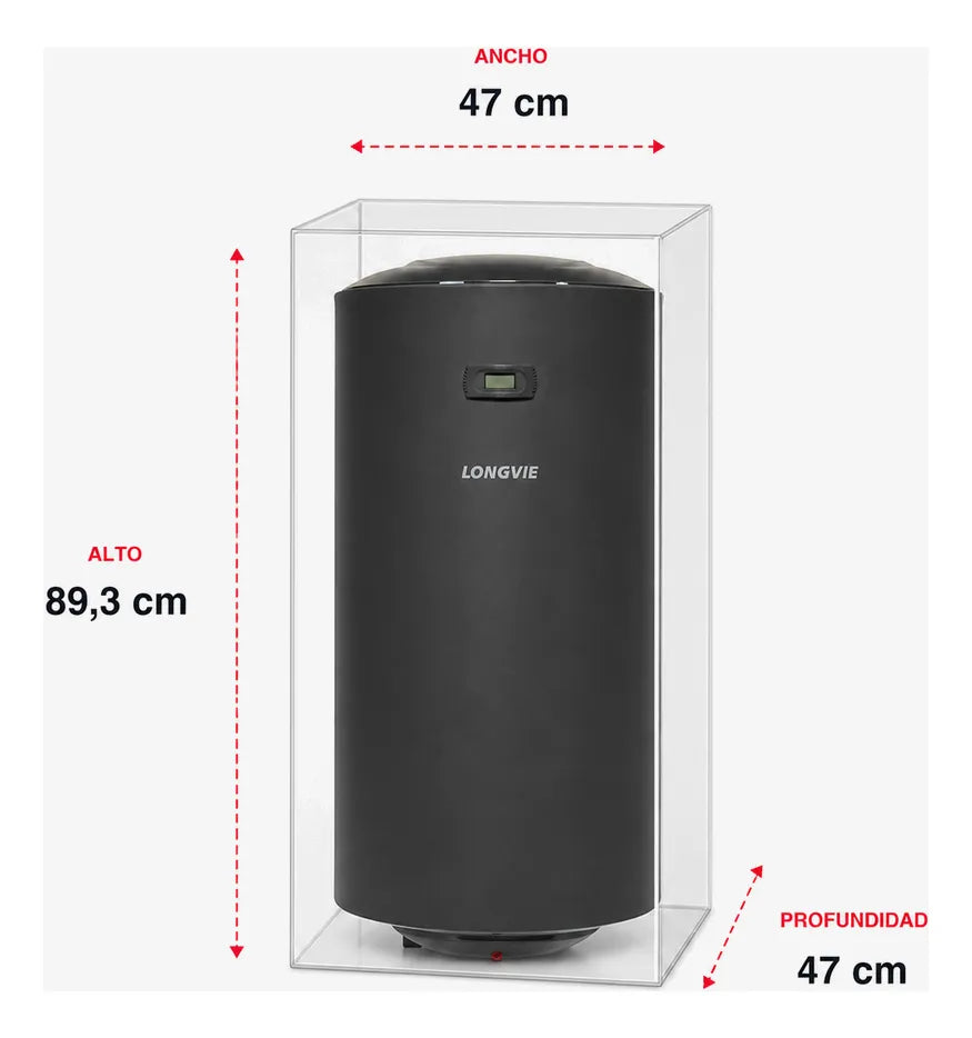 Termotanque Eléctrico De Colgar Longvie 80l Potenciado 3000w Grafito