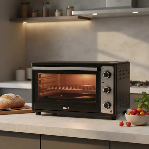 Horno Eléctrico Bgh 55lts Duo Bhe55m25n Negro Negro