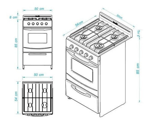 Cocina A Gas Natural Escorial Candor S2 Negra Cs Negro