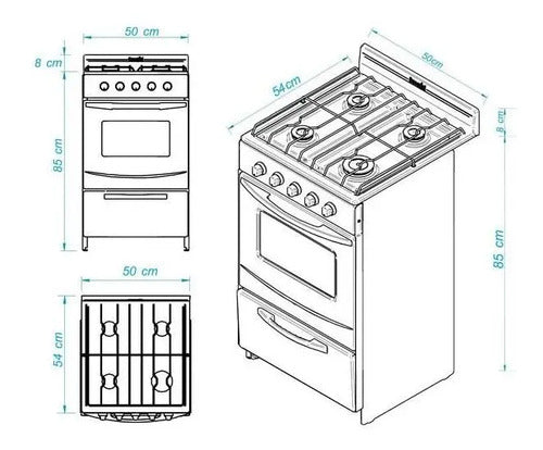 Cocina A Gas Natural Escorial Candor S2 Negra Negro