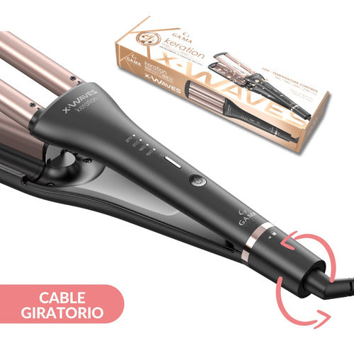 Rizador Ga.ma Keration X-waves Micro Glitt Tech Temp:220c Cs Negro