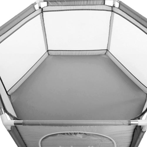 Corralito Hexagonal Estructura De Caño Bebesit 2119-a Gris Liso