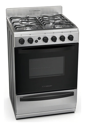 Cocina Ormay Tempo Acero Inoxidable 4 Hornallas Timer