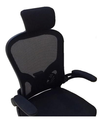 Sillon Silla De Pc Y Oficina Oon Apoyacabezas Y Base Cromada Negro Mesh/tela