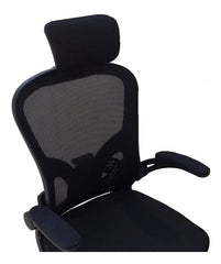 Sillon Silla De Pc Y Oficina Oon Apoyacabezas Y Base Cromada Negro Mesh/tela
