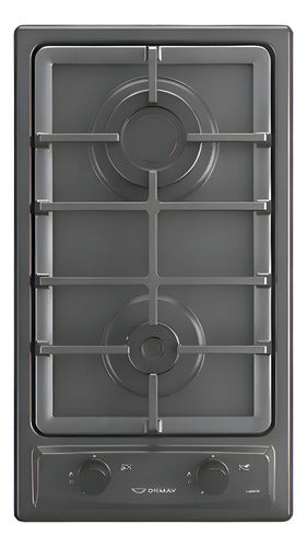 Anafe Ormay Empotrable Gas 2 Hornallas Carmin Negro Mate Cts