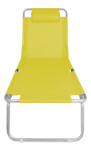 Reposera Cama Plegable Reclinable Aluminio Botafogo Amarillo Amarillo
